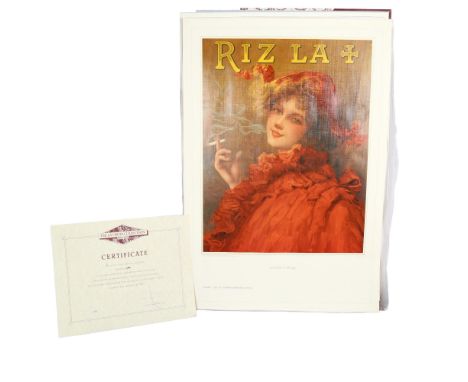 A 1986 La Croix collection of prints from 1890 - 1925, limited edition 149/750, with advertisements for Rizla, height 60cm ea