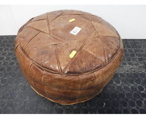 Leather Pouffe 