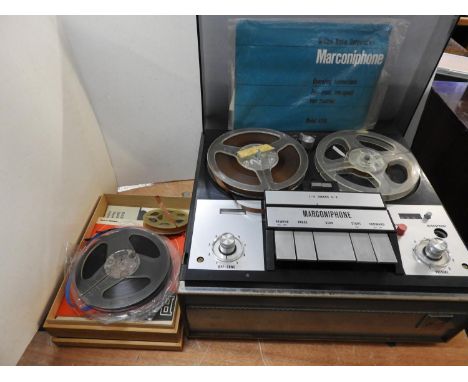 Marconiphone Four Track Two Speed Tape Recorder with Tapes 