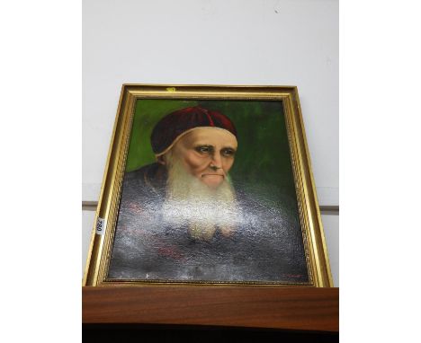 Framed Oil on Board Portrait 