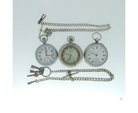 A George V silver Pocket Watch, the case hallmarked Birmingham 1919, white enamel dial signed 'J.G.Graves, Sheffield 'The Aru