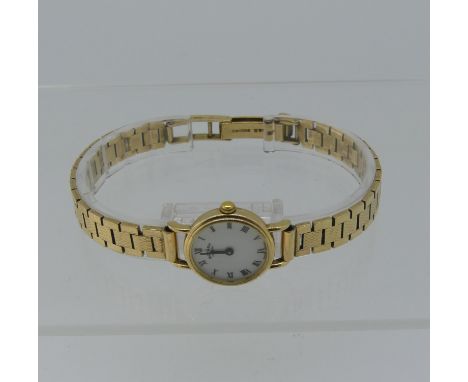 A 9ct gold lady's Rotary quartz Wristwatch,&nbsp; on 9ct gold bracelet strap, gross total weight 21.5g. 
