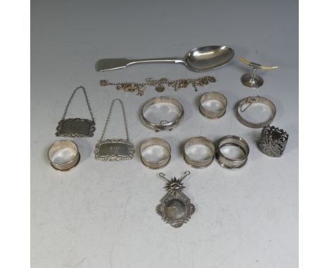 A Victorian silver fiddle pattern Table Spoon, by&nbsp;Josiah Williams &amp; Co., hallmarked Exeter 1859, 25cm long, together