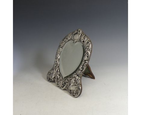 A late Victorian silver mounted Easel Mirror, by&nbsp;William Comyns &amp; Sons, hallmarked London, 1892, the silver elaborat