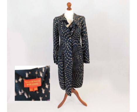 VIVIENNE WESTWOOD.A Vivienne Westwood, Red Label, printed viscose long jacket, fastened a single button. Size 40. 
