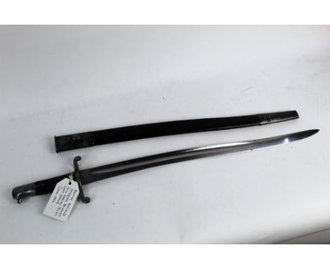 A British Enfield Yataghan bayonet, with later early rivet leaf spring, circa 1856.