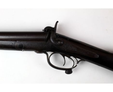 John Blissett London, a Pinfire side by side shotgun, with 19 3/4" Damascus barrels, marked to the rib John Blissett, 392 Hig