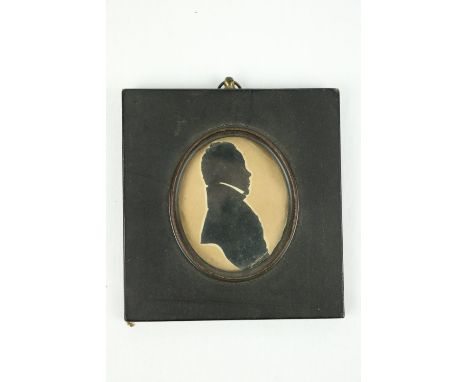 An early Silhouette Profile Miniature Portrait, "A. Sommerville, Drishane, Cork," inscribed verso, 3" (7.5cms). (1) 