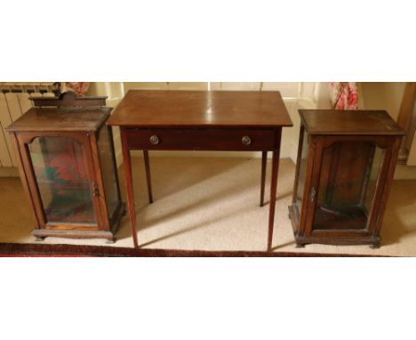 A 19th Century rectangular mahogany Side Table, with frieze drawer on four square tapering legs, 52cms (42 1/2") wide; togeth