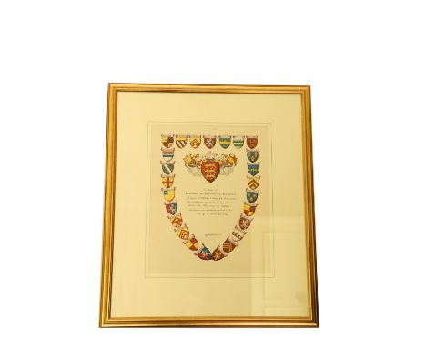 Geo. Nayler, York Herald&nbsp;Fine Armorial Watercolour: "The Arms of King John and the Twenty Five Barons who signed Magna C