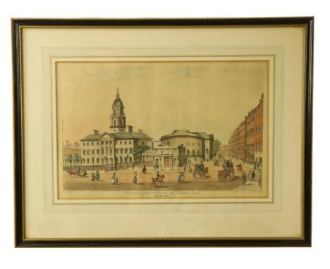 Samuel F. Brocas (1792 - 1847)A fine rare set of 9 original hand coloured Engravings of Dublin, all c. 1800, including:1. "Vi