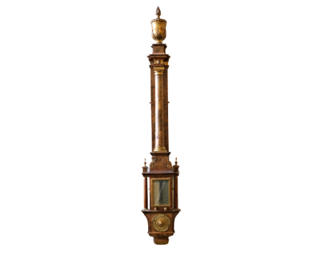 A fine quality 20th Century copy of the gilt-metal mounted, burr walnut siphon-tube Barometer, in the Royal Collection at Ham