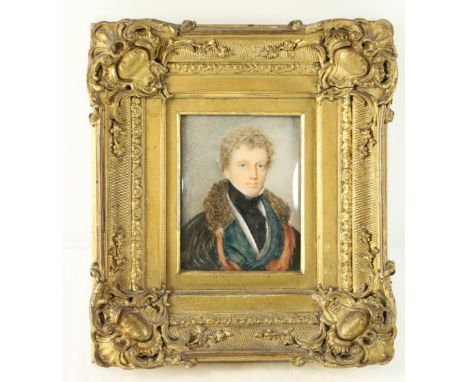 19th Century Irish SchoolMiniature "Portrait of a Gentleman, probably Col. Henry Verscoyle (Crimean War)," half length with f