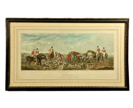 After John Dean PaulA set of four coloured Hunting Prints, "The Leicestershire," each uniformly framed and mounted; and a pai