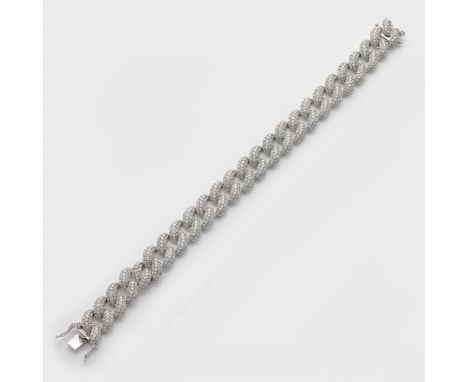Klassisches Haute Joaillerie-Brillant-Armband Weißgold, gest. 750. Schauseitig besetzt mit Brillanten von zus. ca. 8,00 ct. (