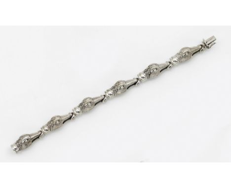 Krokodil-Armband im Stil von Barry Kieselstein Cord Weißgold, 18 ct.; Dekorativ gestaltet in Form von Krokodilköpfen. Sehr fe