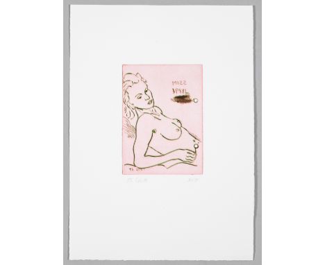 Thomas Schütte (geb. 1954 in Oldenburg)"Miss April". OriginaltitelFarbradierung/Velin, 2001. Sign. u. nummeriert 31/35 sowie 