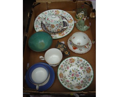 Ceramics including a puce mark Royal Worcester signed cup and saucer. 