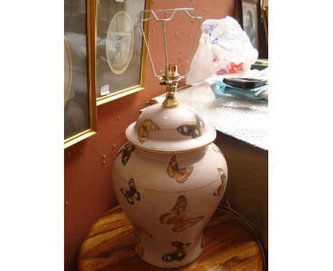 A butterfly table lamp of baluster form retailed by India Jane. H38cm. 