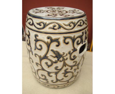 A Chinese ceramic garden/conservatory stool.  