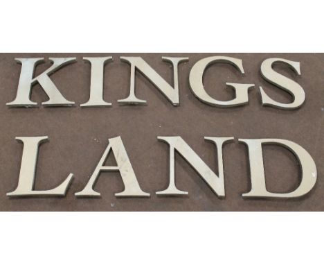 A COLLECTION OF NINE EARLY TO MID 20TH CENTURY METAL SHOP SIGN LETTERS, comprising A, D, G, I, K, L, N (x2) and S, possibly s
