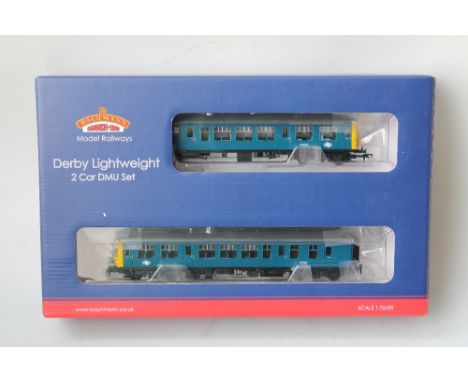 A BACHMANN 32-517 DERBY LIGHTWEIGHT TWO CAR DMU, in BR blue Buyers - for shipping pricing on this lot, visit www.cuttlestones