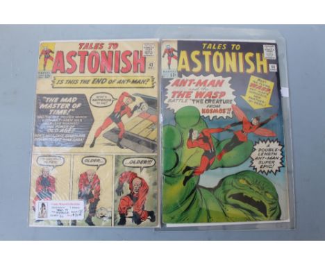 TWO SILVER AGE MARVEL ANT-MAN 'TALES TO ASTONISH' COMIC BOOKS, cent editions, issues 43 and 44, including the first appearanc