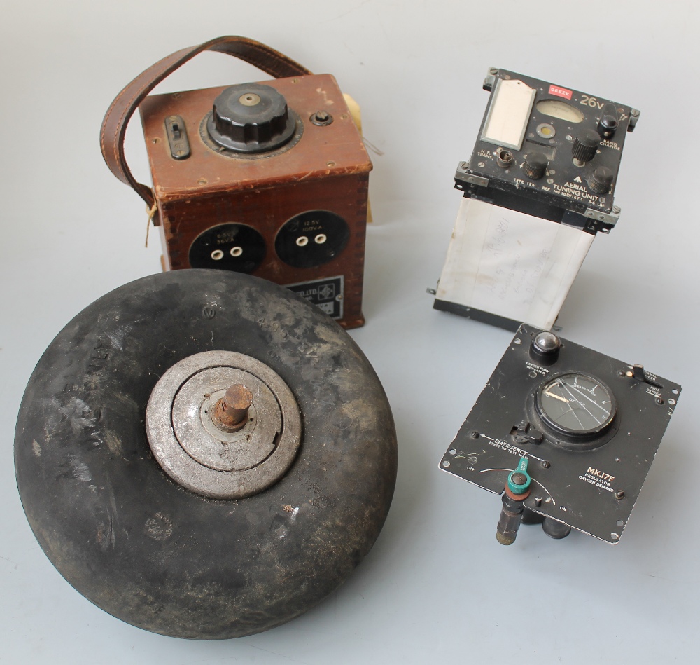 A COLLECTION OF VINTAGE AIRCRAFT PARTS, to include an aerial tuning