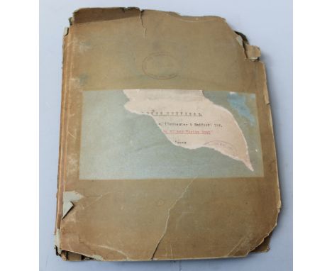 A VINTAGE SCRAPBOOK, of newspaper etc. clippings, dated to 1932, relating to 'Shorts R.6/28 Flying Boat', to include pictures