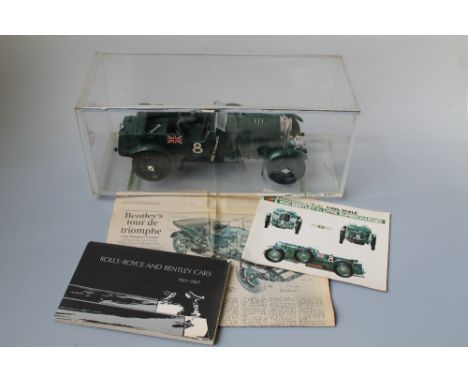 A BUILT AIRFIX CONNOISSEUR SERIES 1:1200 SCALE 1930 BENTLEY 4½ LITRE SUPERCHARGED CAR, in green with union jack and '8' decal