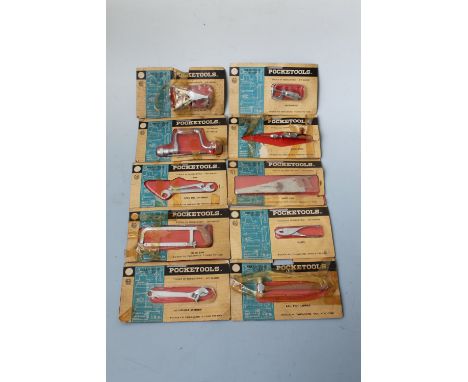 A COLLECTION OF MINIATURE TOOLS 'POCKETOOLS BY MARX', with original packs to include pliers, hammer, spanners etc. Buyers - f