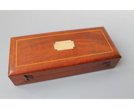 A 19TH CENTURY 'SIKE'S HYDROMETER' in fitted mahogany case, with box wood stringing, 25 x 11 x 5 cm Buyers - for shipping pri