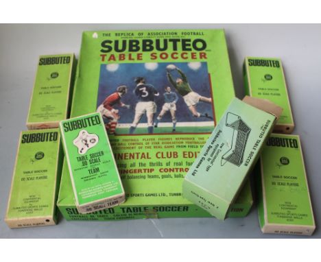 A COLLECTION OF MAINLY 1970S SUBBUTEO, consisting of a boxed Subbuteo Continental Club Edition set, a boxed C.122 goals set, 