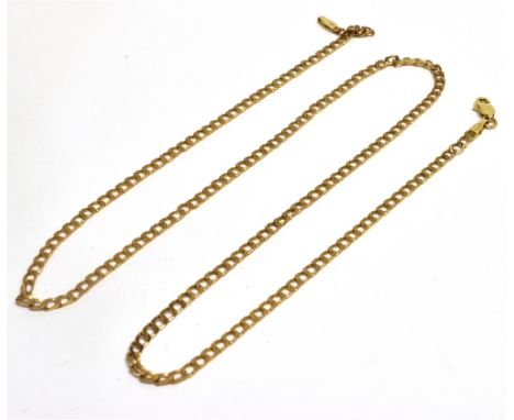 A VINTAGE ITALIAN 9CT GOLD FILED-CURB NECKLACE on a lobster clap clasp, import marks for Birmingham 1993, 50cm long overall (