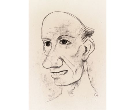 KARL CHRISTIAN LUDWIG HOFER OR CARL HOFER (GERMAN, 1878-1955)  Male head, possibly a self-portrait, undated,  charcoal on pap