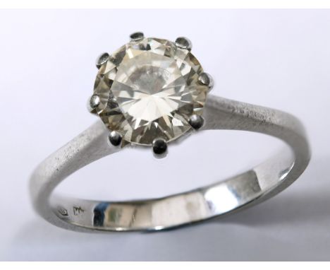 A VINTAGE DIAMOND SOLITAIRE RING the round brilliant approx. 1.20cts, in an eight-claw tiffany-type set setting between knife