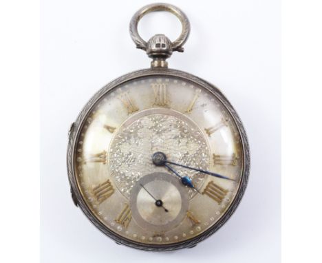 Victorian silver pocket watch by John Forrest London chronometer maker to the Admiralty no 82795, engraved case Chester 1898 