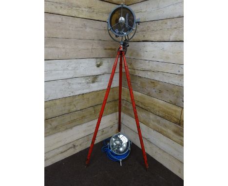 Two vintage Francis M-13 grey metal Searchlights with one tripod stand, D28cm (3)   Condition Report   Click here for further