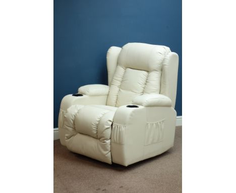 Rock and swivel manual reclining armchair with electric heat and massage element  (This item is PAT tested - 5 day warranty f