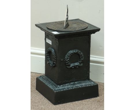 Cast iron & brass sundial, H31cm   Condition Report   Click here for further images, condition, auction times & delivery cost