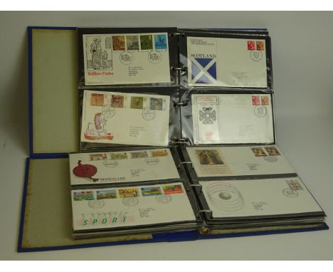 G. B. QEll First Day Cover Collection 1969-1993 with Bureau cancels in two Albums, approx 165 covers   Condition Report   Cli