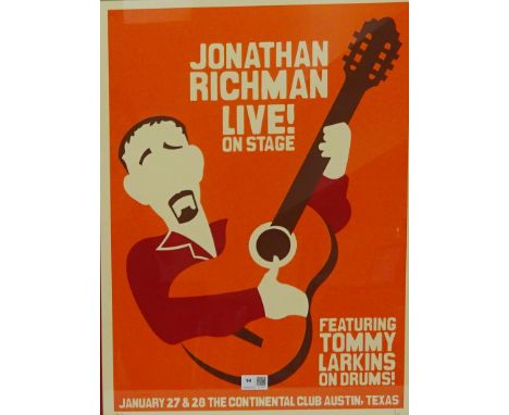 Vintage Retro Poster - Jonathan Richman Live on Stage at the Continental Club, Austin Texas, ltd ed. signed in pencil 70/130,