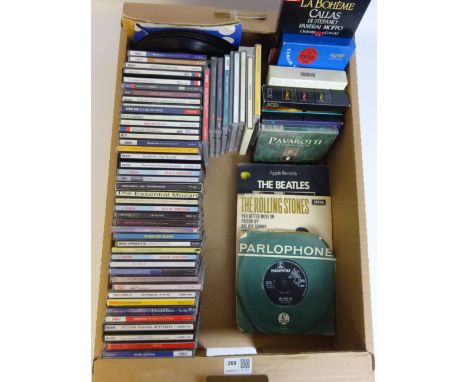 Rolling Stones EP, Beatles She Loves You & Let it be singles, Classical & other CD's in one box   Condition Report   Click he