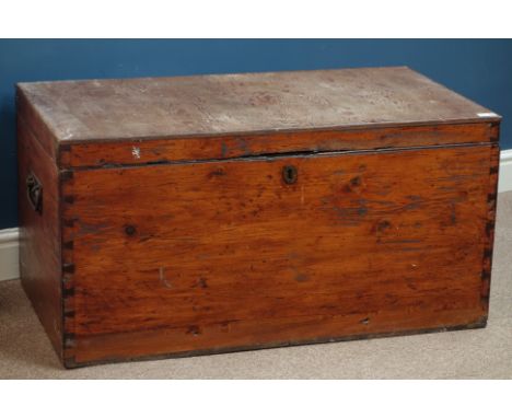 19th century and later stained pine trunk, W95cm   Condition Report   Click here for further images, condition, auction times