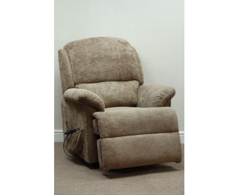 Sherborne electric reclining armchair upholstered in brown fabric, W90cm  (This item is PAT tested - 5 day warranty from date