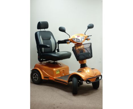 Excel Excite 4 'Galaxy' four wheel electric mobility scooter in warm orange  (This item is PAT tested - 5 day warranty from d