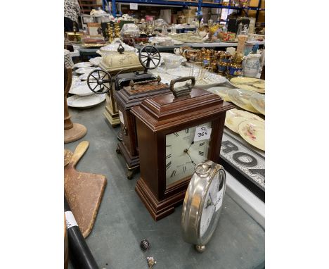 FIVE CLOCK, TWO BEING KEY BOXES AND THREE MANTLE CLOCKS