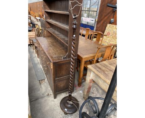 A MID 20TH CENTURY BARLEY TWIST STANDARD LAMP