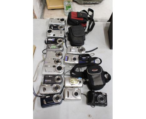 A LARGE QUANTITY OF CAMERA'S TO INCLUDE SONY CYBERSHOT AND OLYMPUS