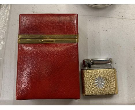 A VINTAGE CIGARETTE CASE AND LIGHTER